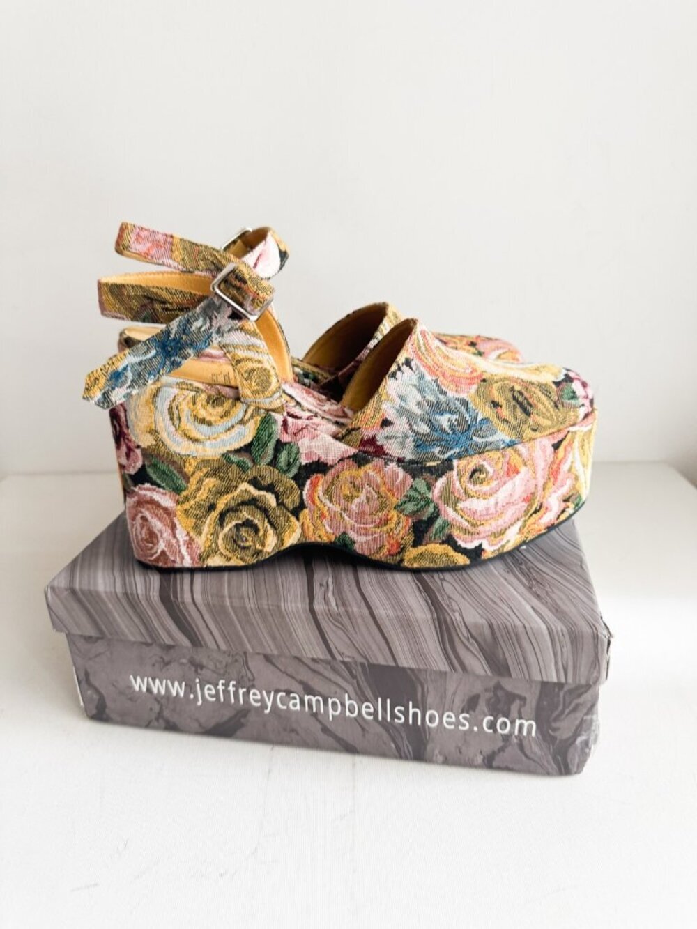 Jeffrey Campbell Floral Tapestry BOHEMIAN Wedge Heels 11